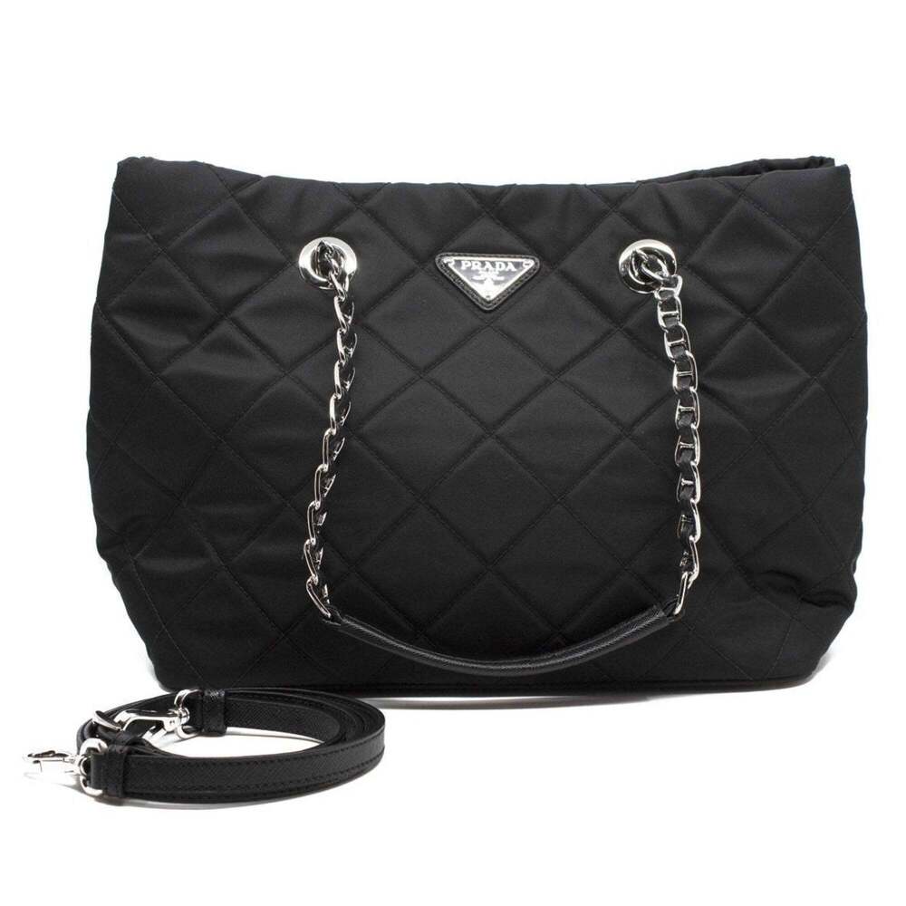 Prada Quilted Tessuto Nylon Chain Shoulder Tote Bag